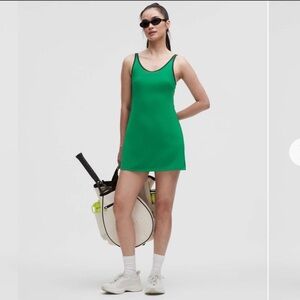 NWT Lululemon Scoop-Neck Cutout Tennis Dress Raceway Rainforest Green Size XS